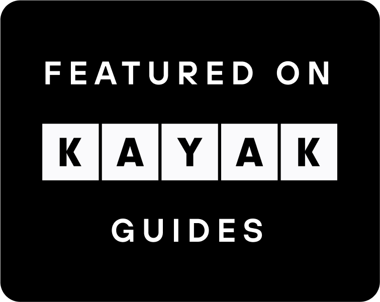 Emblem mit der Aufschrift "Featured on Kayak Guides".